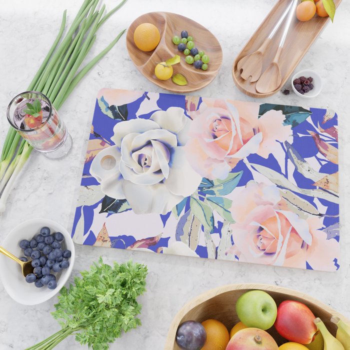 Modern Vibrant Flowery Garden B Cutting Board Gallery Image 2