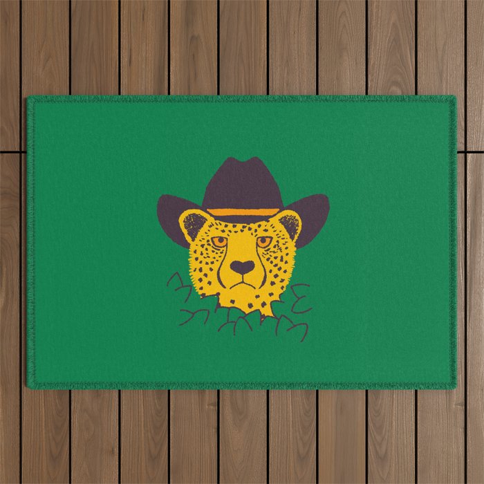Leafy Cowgirl Cheetah Outdoor Rug Gallery Image 1