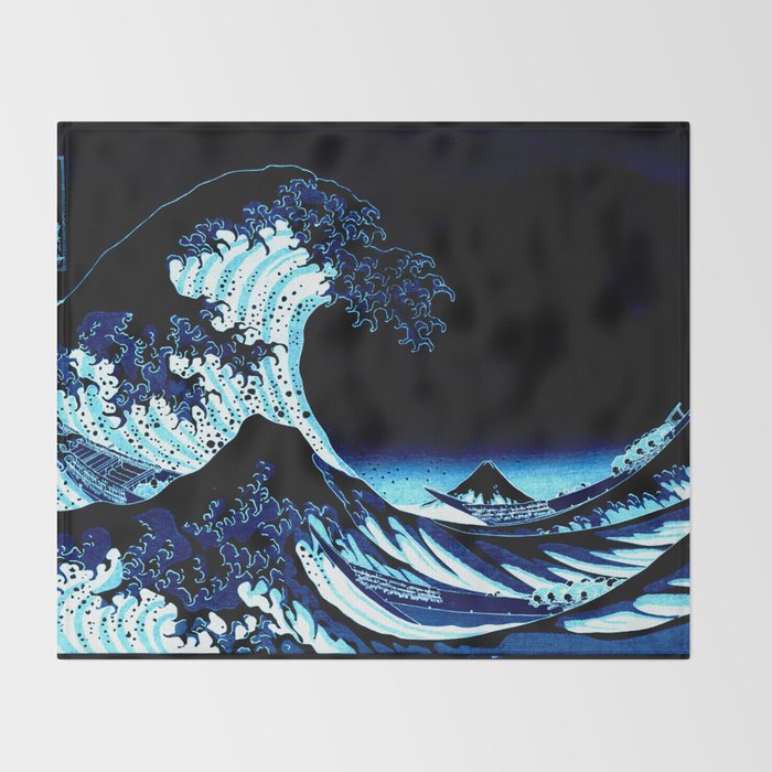 the Great Wave blue Throw Blanket Gallery Image 2