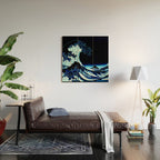 the Great Wave blue Wood Wall Art Gallery Image 2