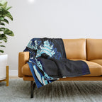 the Great Wave blue Throw Blanket Gallery Image 1