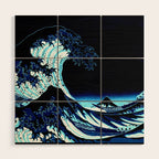 the Great Wave blue Wood Wall Art Gallery Image 1