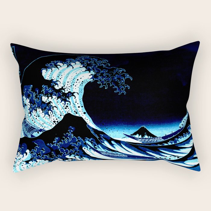 the Great Wave blue Rectangular Pillow Gallery Image 2