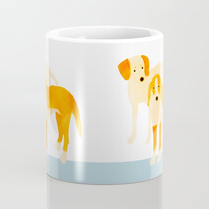 Dogs Near Water - Yellow and White Coffee Mug Gallery Image 4