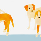 Dogs Near Water - Yellow and White Coffee Mug Gallery Image 2