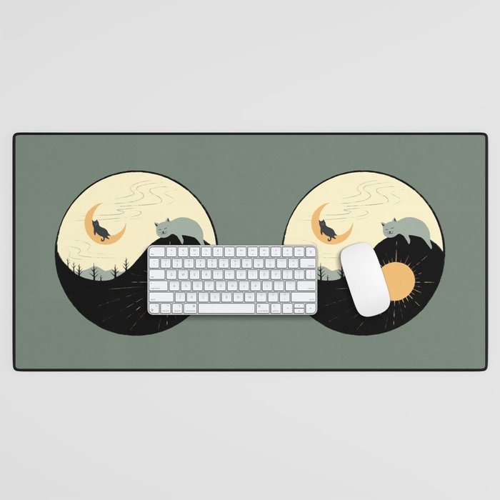 Hidden cat 36 yin yang balance Desk Mat Gallery Image 1