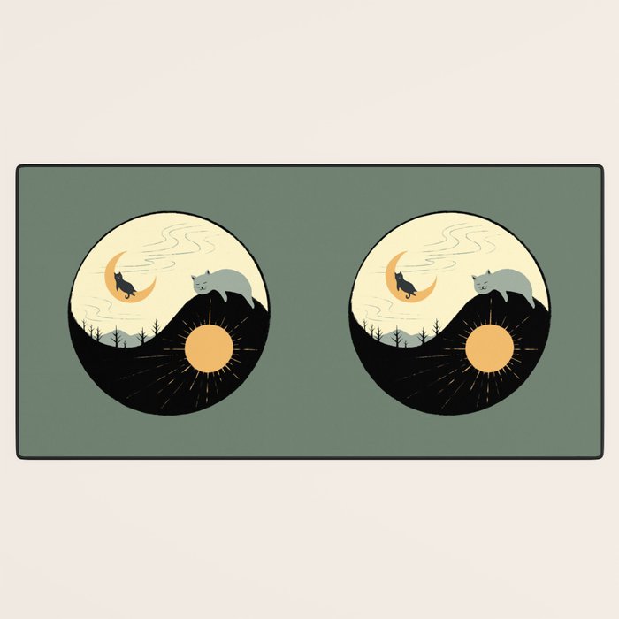 Hidden cat 36 yin yang balance Desk Mat Gallery Image 3