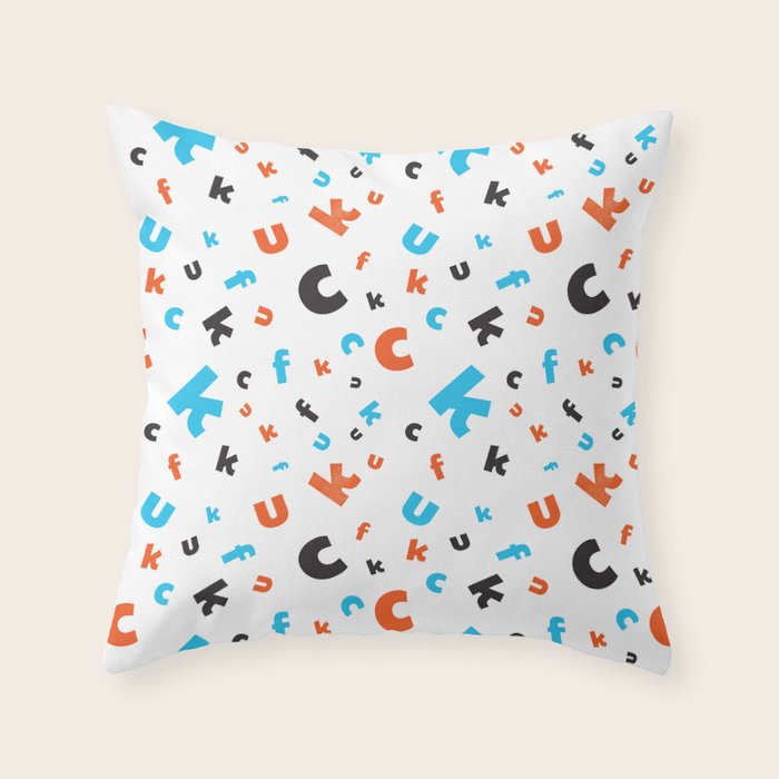 Naughty letters Throw Pillow Gallery Image 1