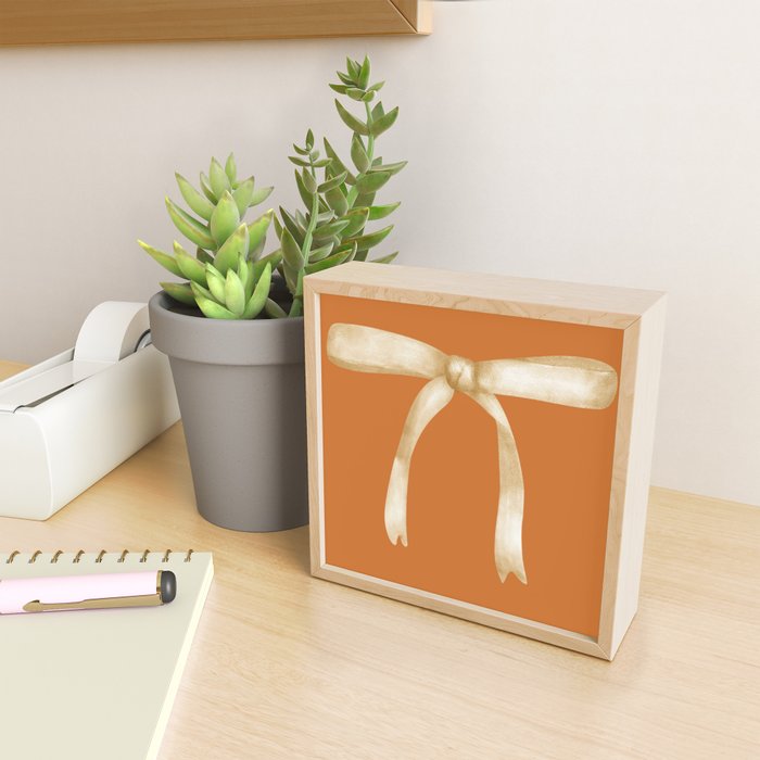 Bows & Ribbons Pattern XV Orange Mini Art Print Gallery Image 2