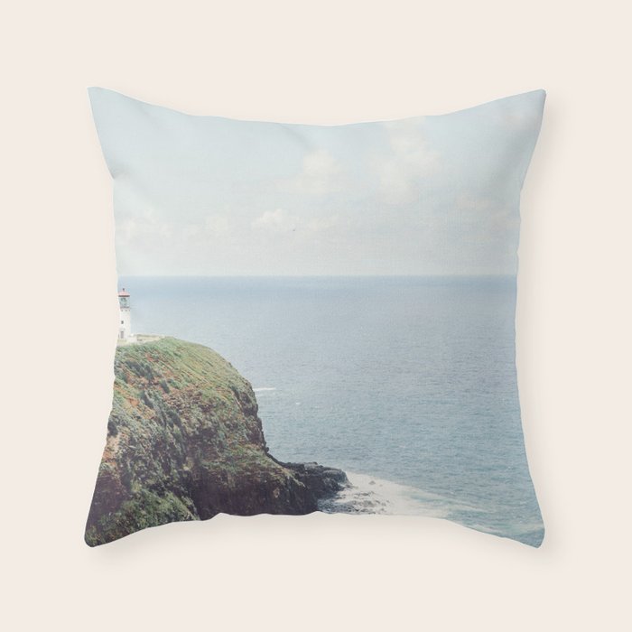 Kilauea Lighthouse - Hawaii Ocean Landscape Photography Throw Pillow Gallery Image 6