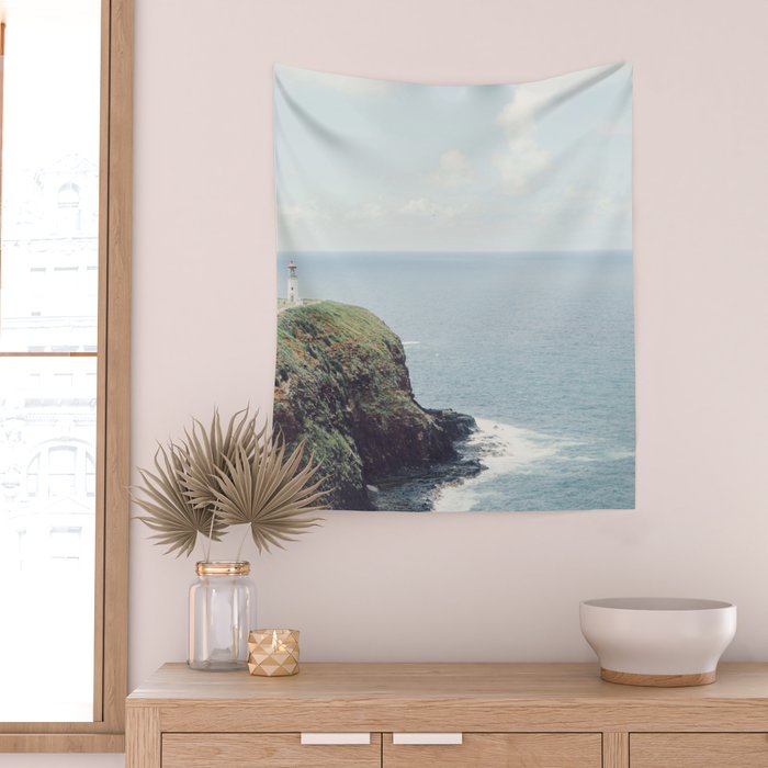 Kilauea Lighthouse - Hawaii Ocean Landscape Photography Wall Tapestry Gallery Image 2