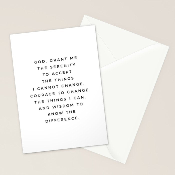 Serenity Prayer, Serenity Prayer Wall Art Bible Verse Scripture Christian Inspirational Quote  Stationery Card Gallery Image 2