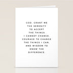 Serenity Prayer, Serenity Prayer Wall Art Bible Verse Scripture Christian Inspirational Quote  Stationery Card Gallery Image 2