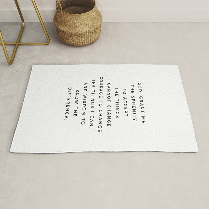 Serenity Prayer, Serenity Prayer Wall Art Bible Verse Scripture Christian Inspirational Quote  Rug Gallery Image 1