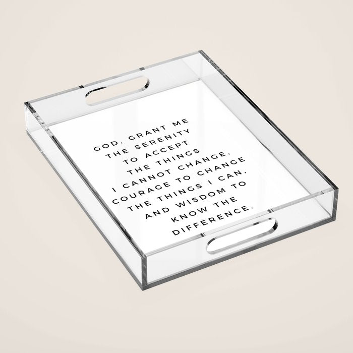 Serenity Prayer, Serenity Prayer Wall Art Bible Verse Scripture Christian Inspirational Quote  Acrylic Tray Gallery Image 1