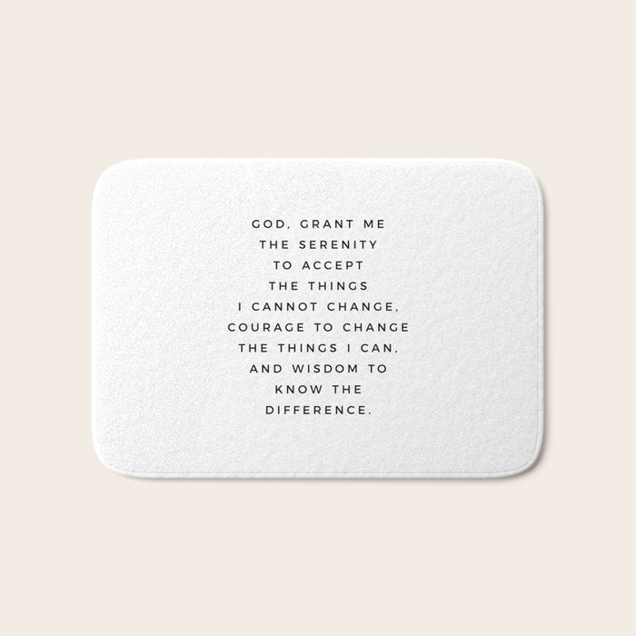 Serenity Prayer, Serenity Prayer Wall Art Bible Verse Scripture Christian Inspirational Quote  Bath Mat Gallery Image 1