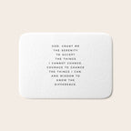 Serenity Prayer, Serenity Prayer Wall Art Bible Verse Scripture Christian Inspirational Quote  Bath Mat Gallery Image 1
