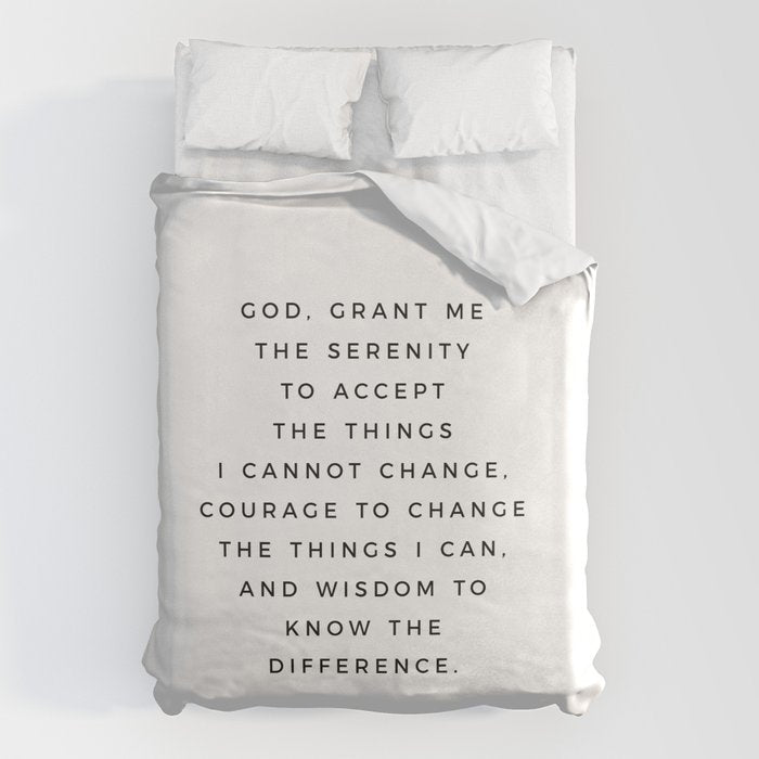 Serenity Prayer, Serenity Prayer Wall Art Bible Verse Scripture Christian Inspirational Quote  Duvet Cover Gallery Image 6
