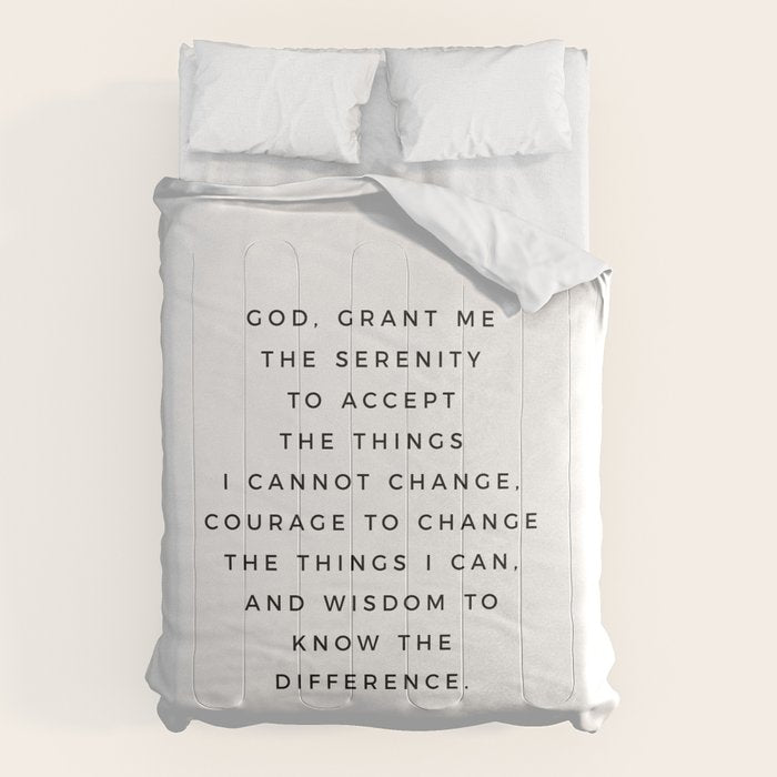 Serenity Prayer, Serenity Prayer Wall Art Bible Verse Scripture Christian Inspirational Quote  Comforter Gallery Image 6