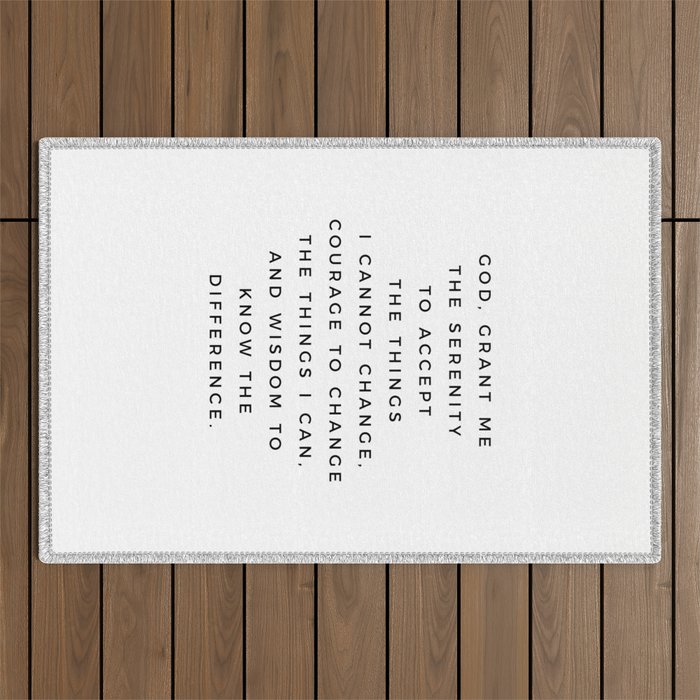 Serenity Prayer, Serenity Prayer Wall Art Bible Verse Scripture Christian Inspirational Quote  Outdoor Rug Gallery Image 1