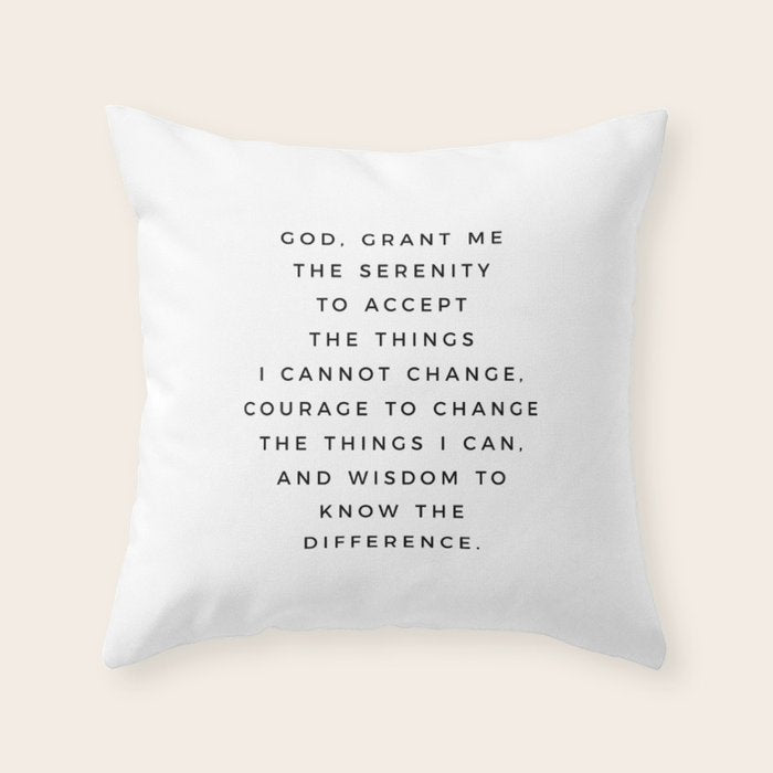 Serenity Prayer, Serenity Prayer Wall Art Bible Verse Scripture Christian Inspirational Quote  Throw Pillow Gallery Image 6