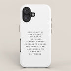 Serenity Prayer, Serenity Prayer Wall Art Bible Verse Scripture Christian Inspirational Quote  iPhone Case Gallery Image 1