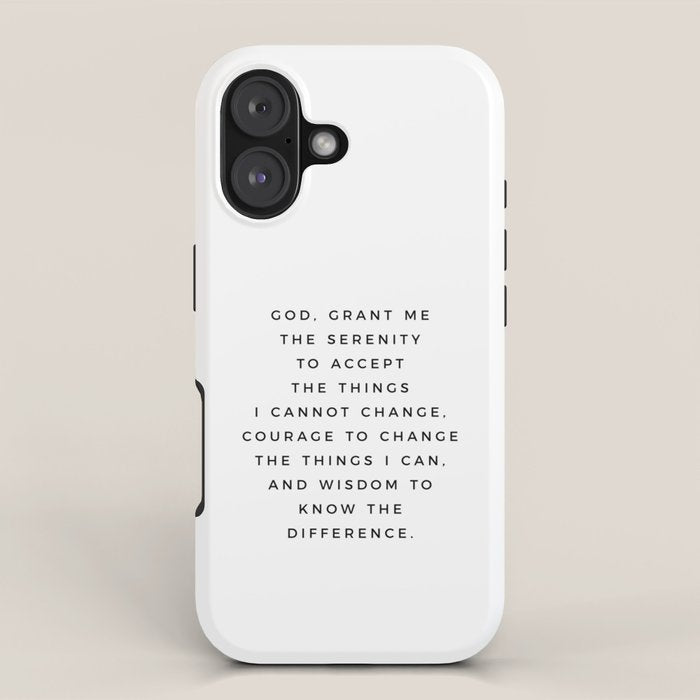 Serenity Prayer, Serenity Prayer Wall Art Bible Verse Scripture Christian Inspirational Quote  iPhone Case Gallery Image 1