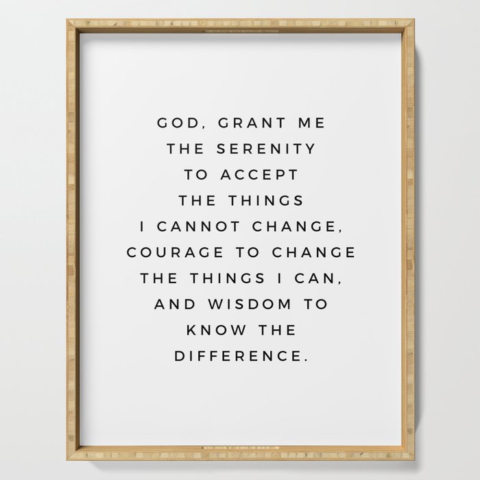 Serenity Prayer, Serenity Prayer Wall Art Bible Verse Scripture Christian Inspirational Quote  Serving Tray Gallery Image 1