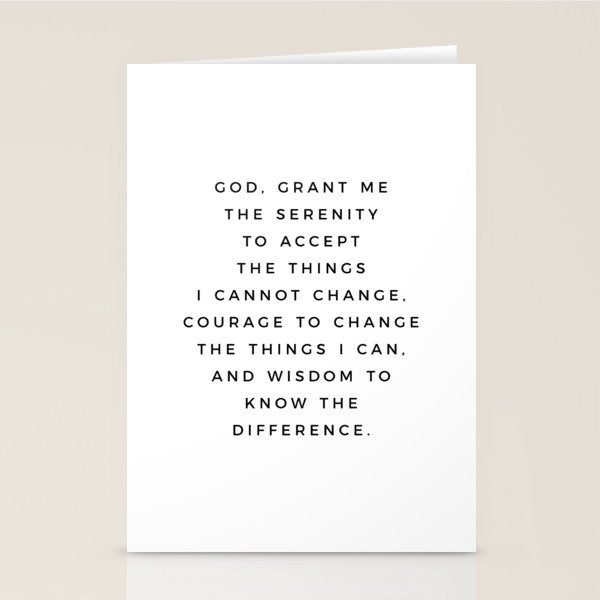 Serenity Prayer, Serenity Prayer Wall Art Bible Verse Scripture Christian Inspirational Quote  Stationery Card Gallery Image 1