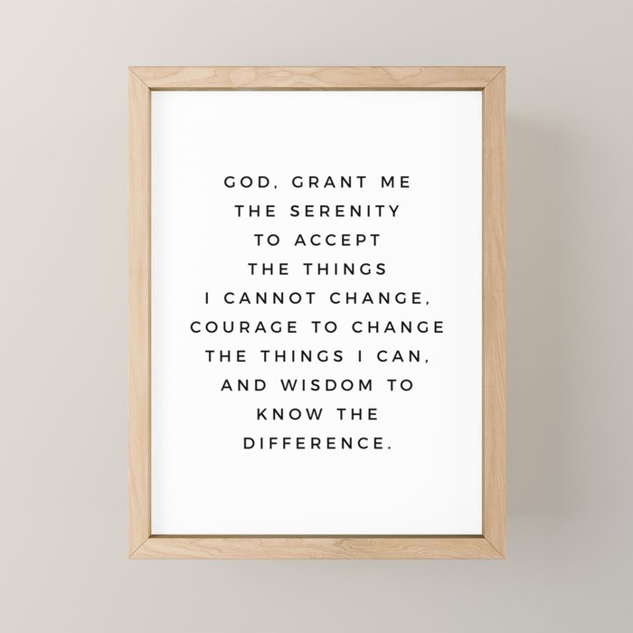 Serenity Prayer, Serenity Prayer Wall Art Bible Verse Scripture Christian Inspirational Quote  Mini Art Print Gallery Image 1