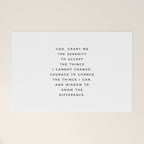 Serenity Prayer, Serenity Prayer Wall Art Bible Verse Scripture Christian Inspirational Quote  Welcome Mat Gallery Image 1