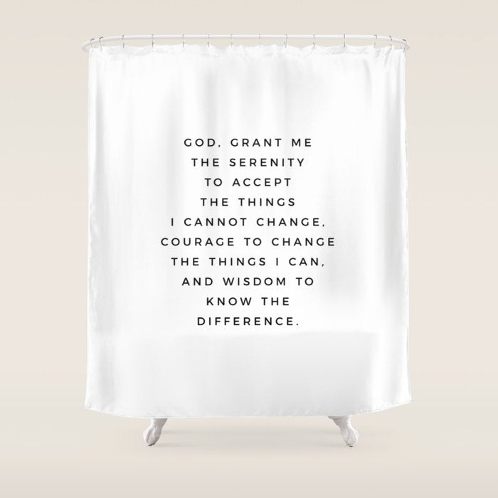 Serenity Prayer, Serenity Prayer Wall Art Bible Verse Scripture Christian Inspirational Quote  Shower Curtain Gallery Image 1
