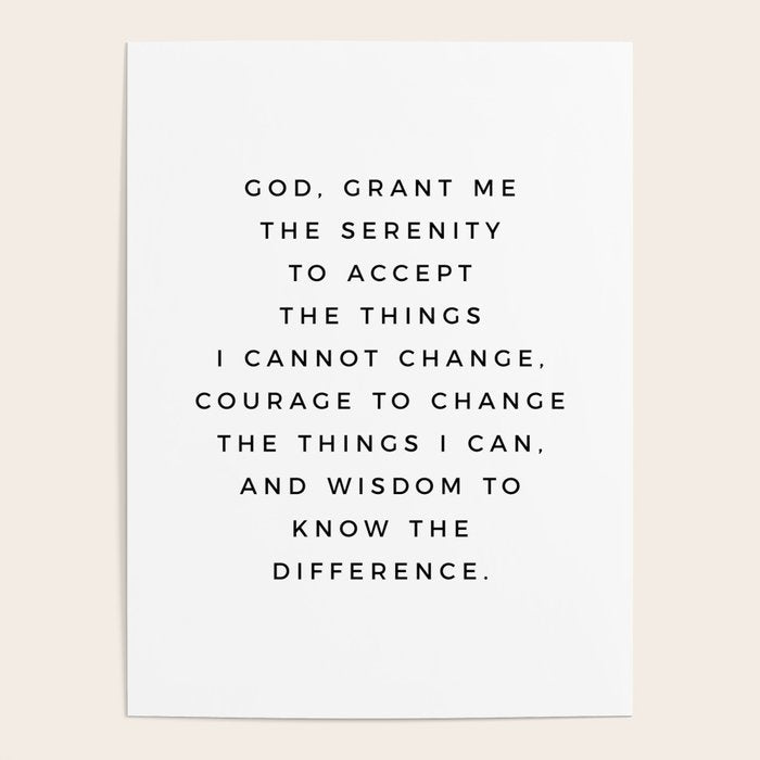 Serenity Prayer, Serenity Prayer Wall Art Bible Verse Scripture Christian Inspirational Quote  Poster Gallery Image 1