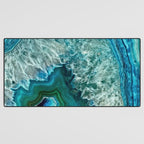 Aqua turquoise agate mineral gem stone Desk Mat Gallery Image 3