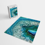 Aqua turquoise agate mineral gem stone Jigsaw Puzzle Gallery Image 2
