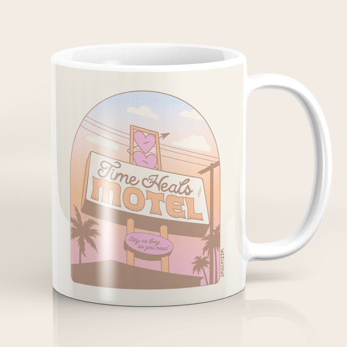 TIME HEALS - Cream - Inspired by PANTONE 17 1230 Mocha Mousse Coffee Mug Gallery Image 1