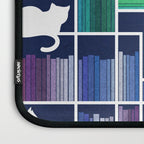 Rainbow bookshelf // navy blue background white shelf and library cats Laptop Sleeve Gallery Image 3