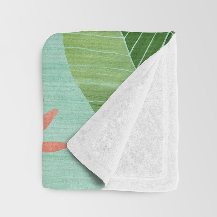 Morocco Meditation Garden - Pink and Green Landscape Throw Blanket Gallery Image 3