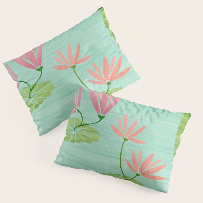 Morocco Meditation Garden - Pink and Green Landscape Pillow Sham Gallery Image 1