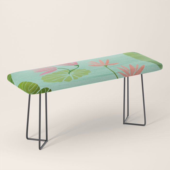 Morocco Meditation Garden - Pink and Green Landscape Bench Gallery Image 1