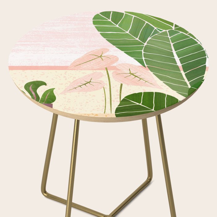 Morocco Meditation Garden - Pink and Green Landscape Side Table Gallery Image 2
