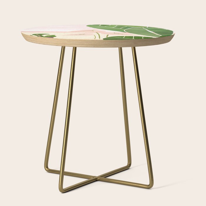 Morocco Meditation Garden - Pink and Green Landscape Side Table Gallery Image 1