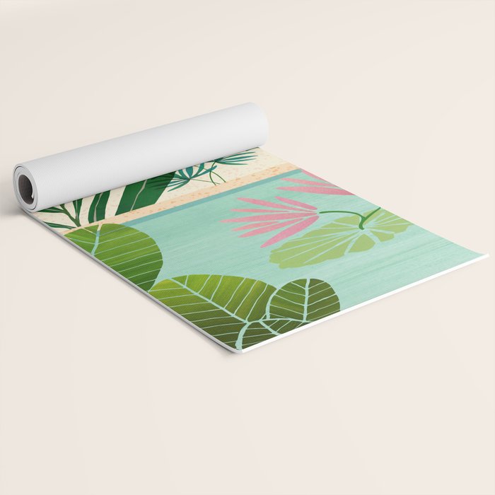 Morocco Meditation Garden - Pink and Green Landscape Yoga Mat Gallery Image 2