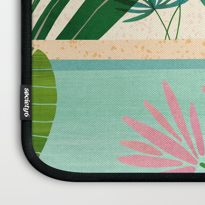 Morocco Meditation Garden - Pink and Green Landscape Laptop Sleeve Gallery Image 3