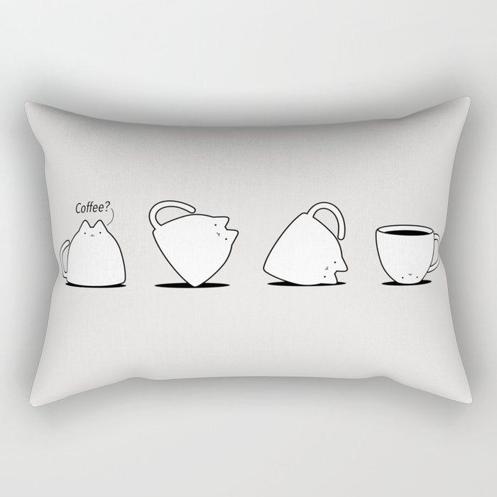 Coffee Cat 3: Coffee? Rectangular Pillow Gallery Image 2