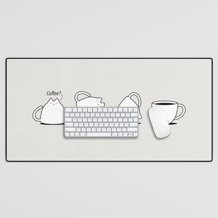 Coffee Cat 3: Coffee? Desk Mat Gallery Image 1