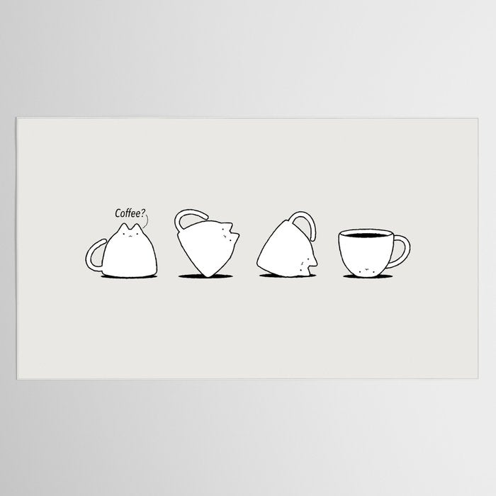 Coffee Cat 3: Coffee? Tablecloth Gallery Image 2
