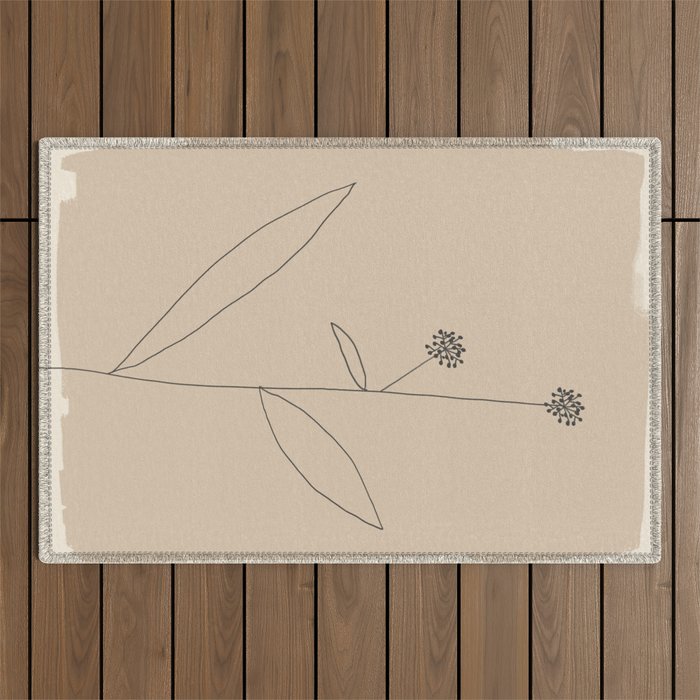 Minimal Abstract Art Plant 38 Outdoor Rug Gallery Image 1