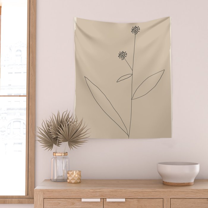 Minimal Abstract Art Plant 38 Wall Tapestry Gallery Image 2