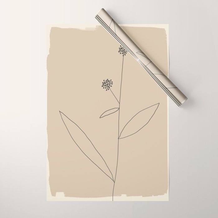 Minimal Abstract Art Plant 38 Wrapping Paper Gallery Image 1